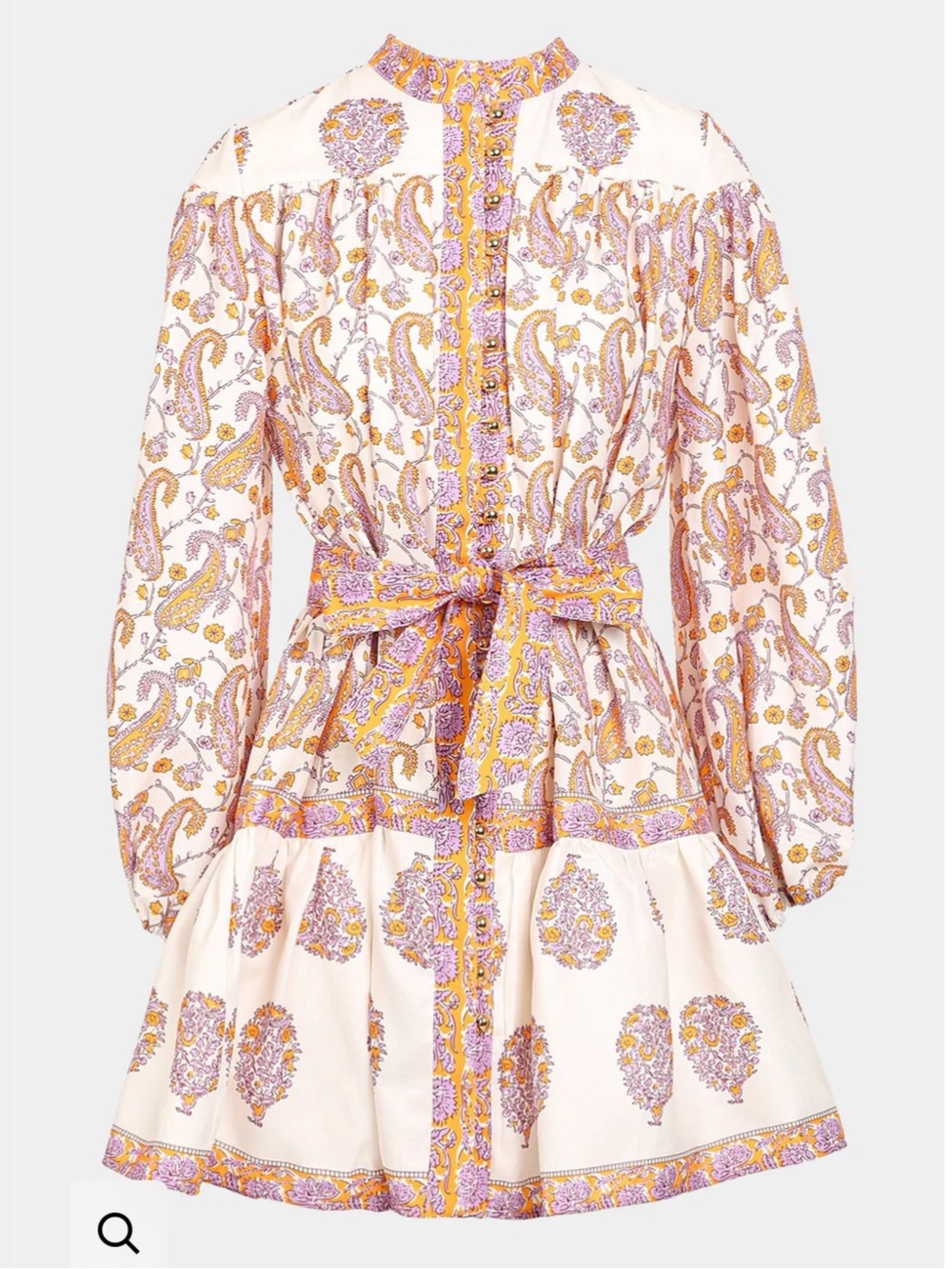 Beulah Style Paisley Long Sleeve Mini Dress